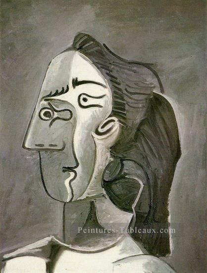 Tete Femme Jacqueline 1962 cubiste Pablo Picasso Peintures à l'huile